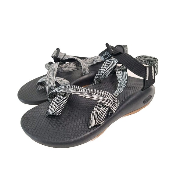 Chaco Shoes - Chacos Womens Size 8 Z2 Classic Hiking Black White Sport Strap Sandals JCH108064